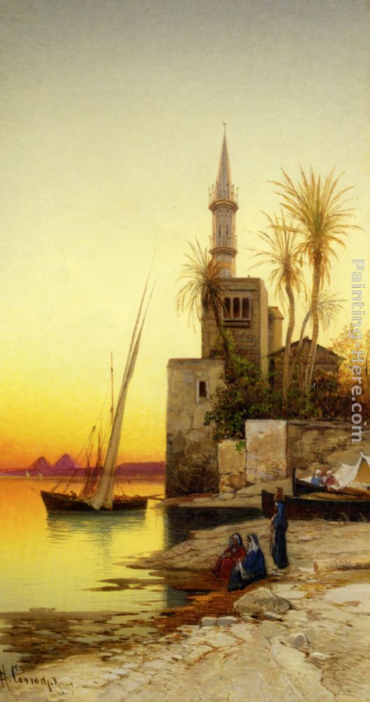 Banks of the Nile painting - Hermann David Solomon Corrodi Banks of the Nile art painting